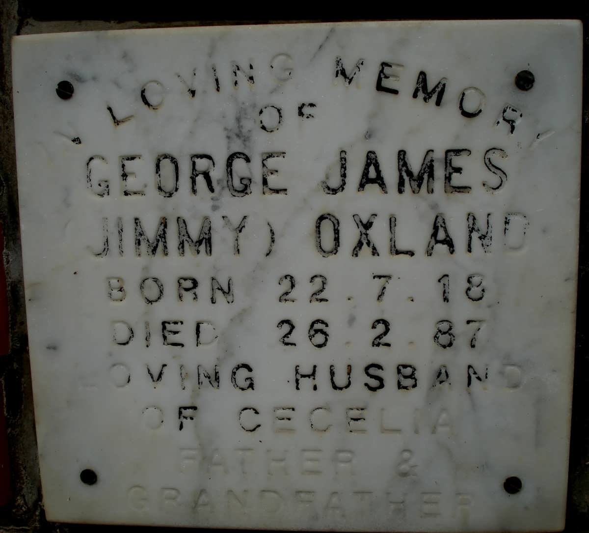 OXLAND George James 1918-1987