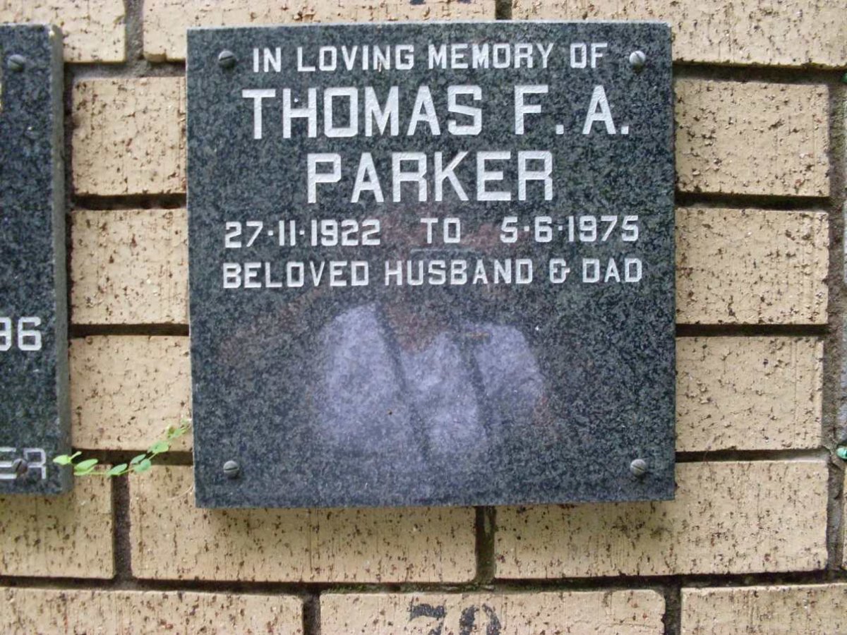 PARKER Thomas F.A. 1922-1975