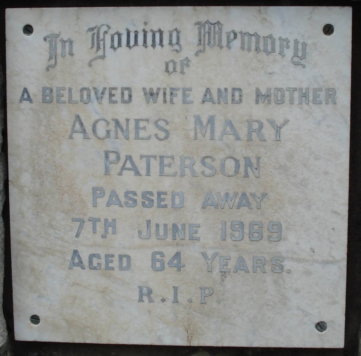 PATERSON Agnes Mary -1969