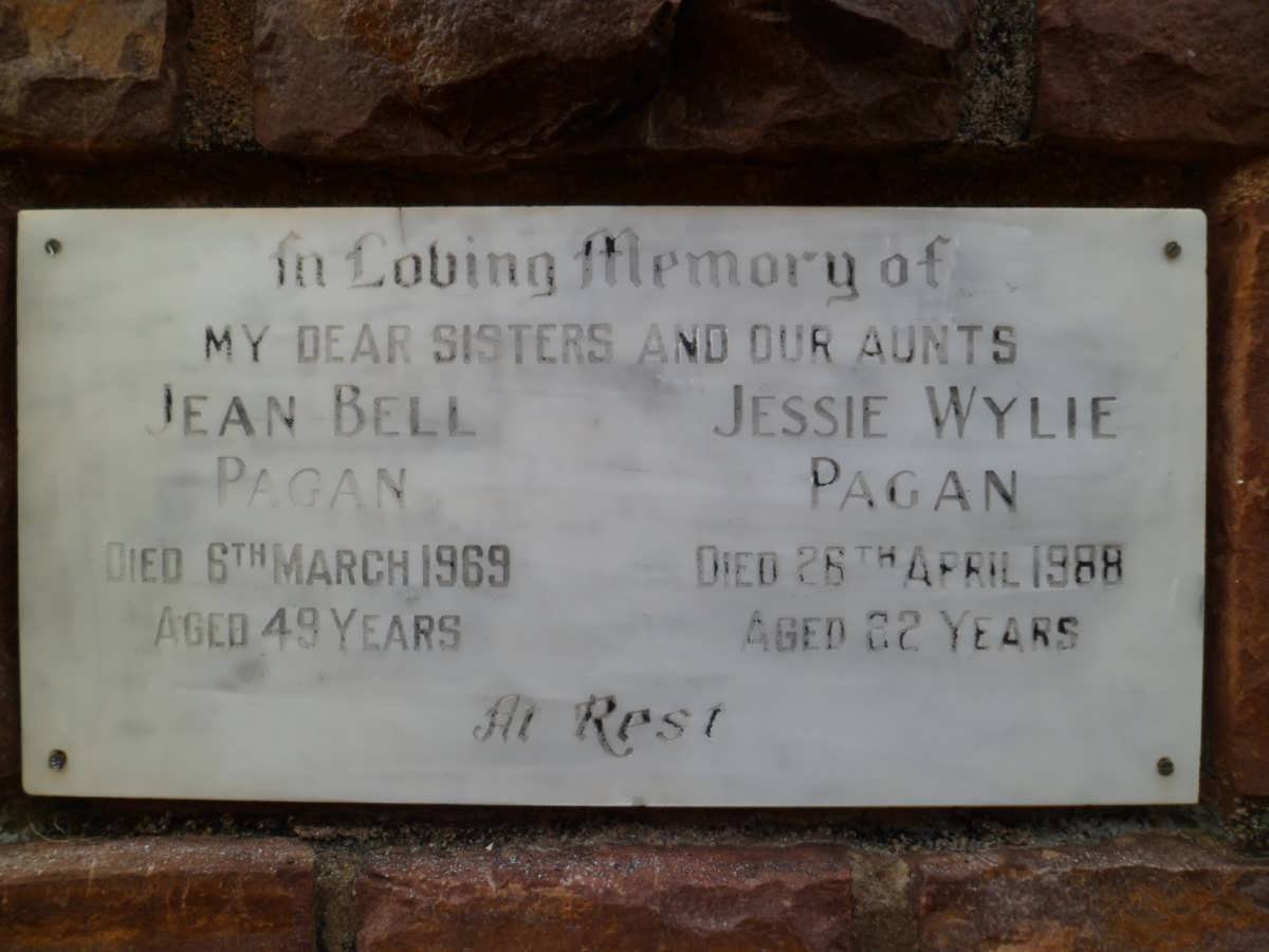 PAGAN Jean Bell -1969 :: PAGAN Jessie Wylie -1988