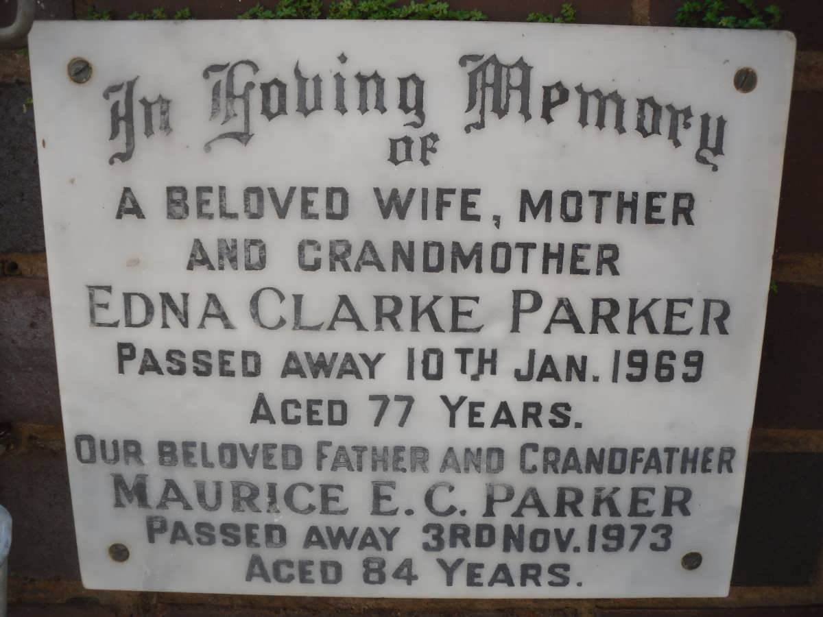 PARKER Maurice E.C. -1973 &amp; Edna Clarke -1969