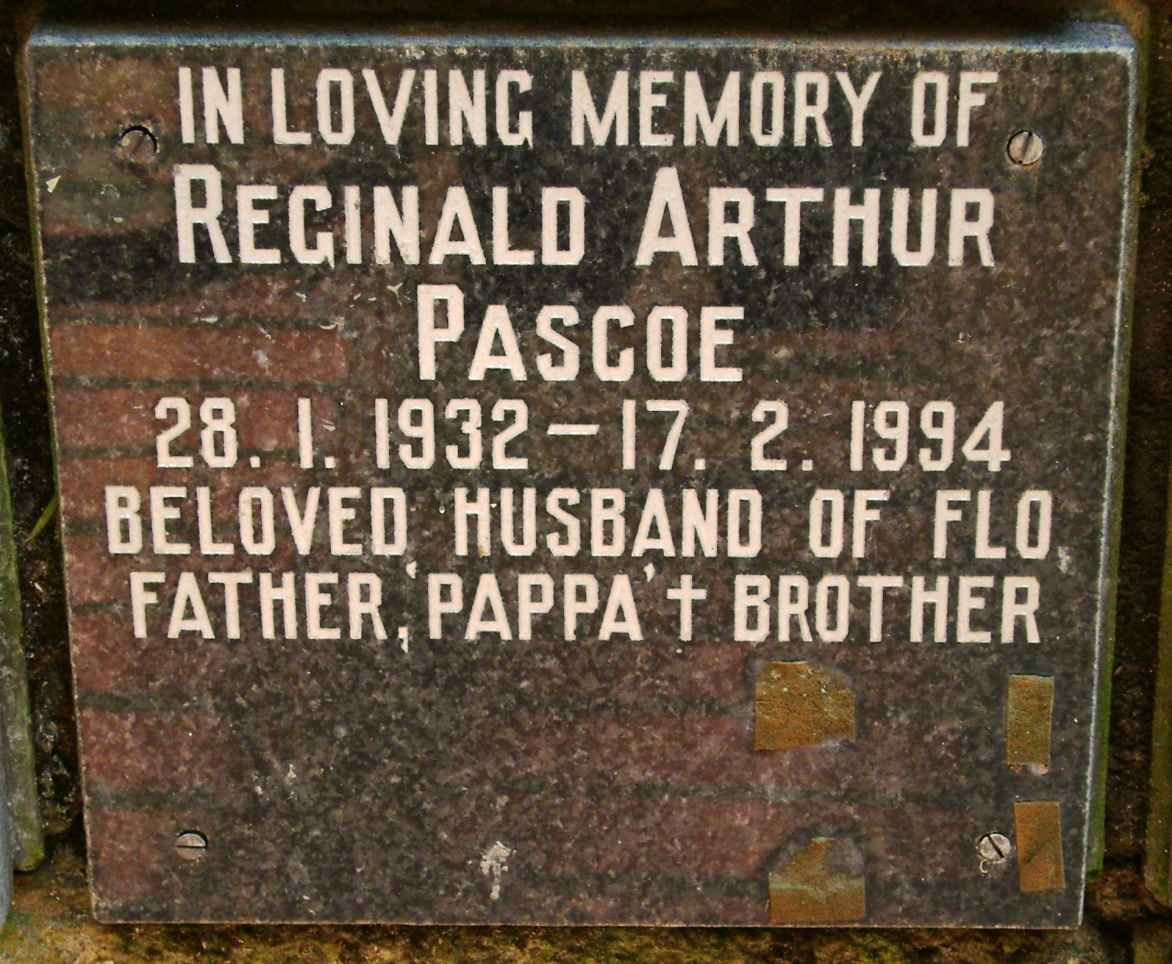 PASCOE Reginald Arthur 1932-1994