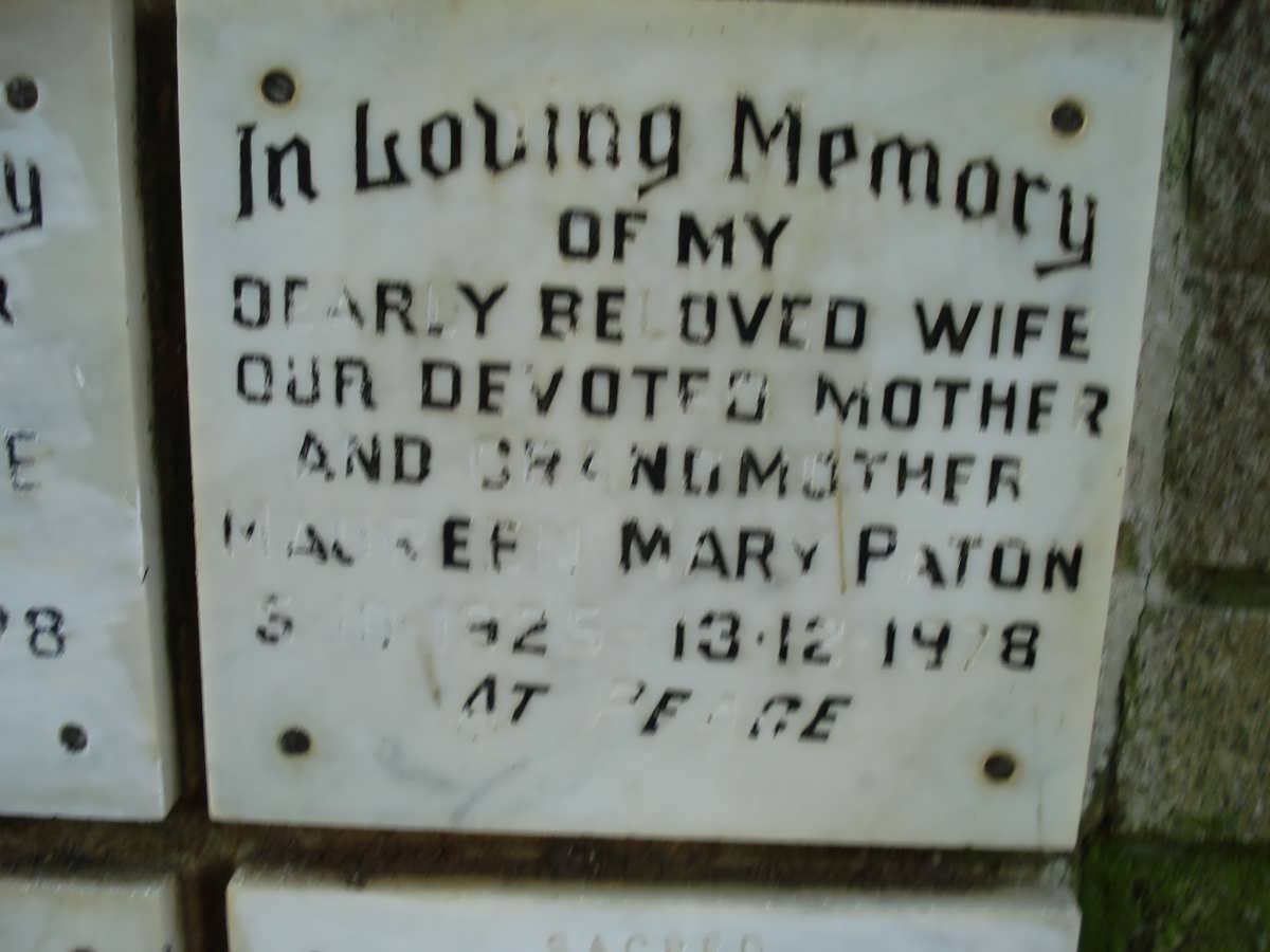 PATON Maureen Mary 1925-1978