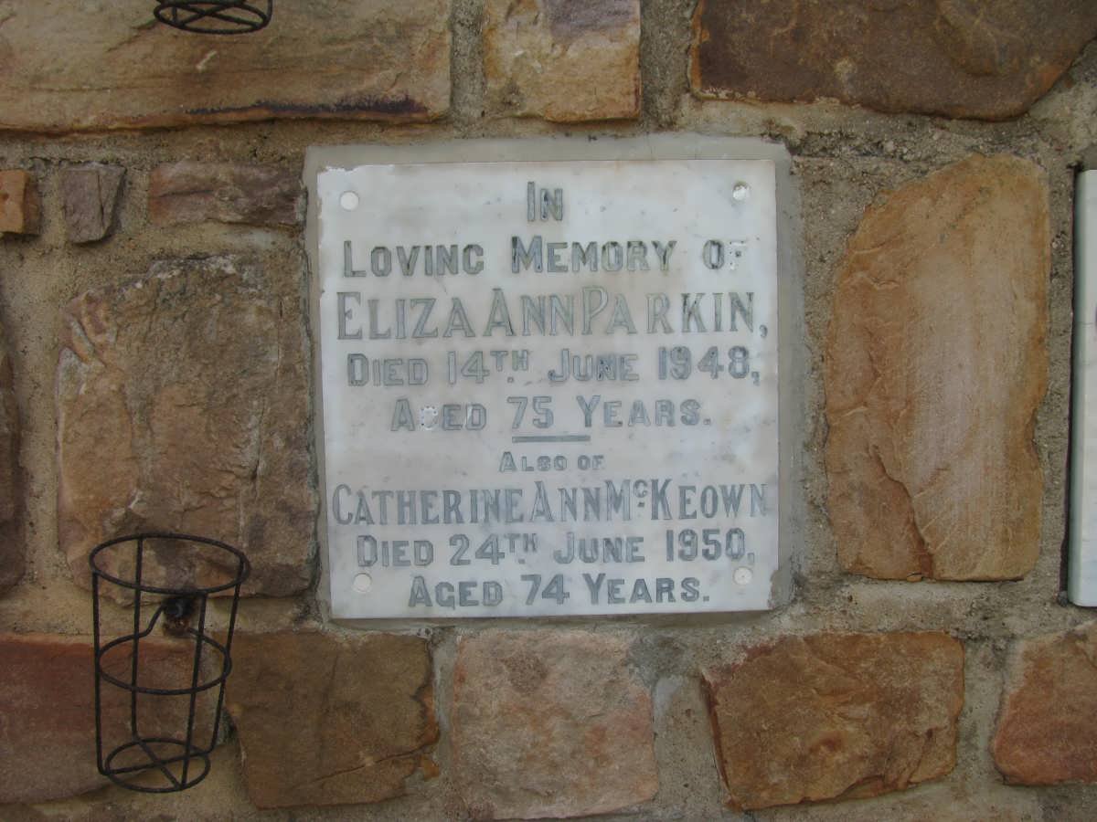 PARKIN Eliza Ann -1948 :: McKEOWN Catherine Ann -1950