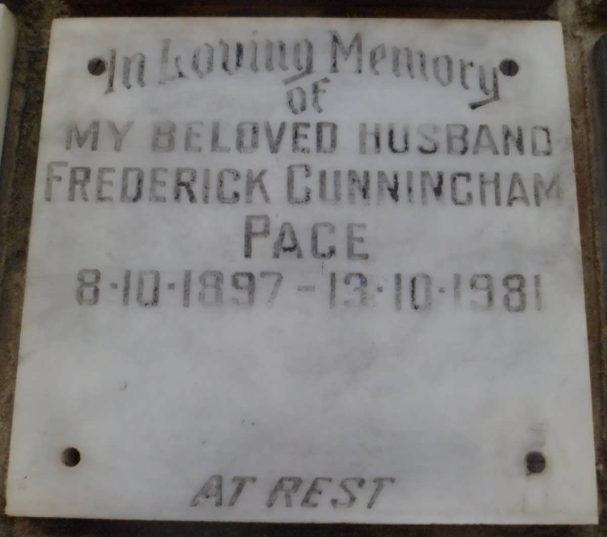 PACE Frederick Cunningham 1897-1981