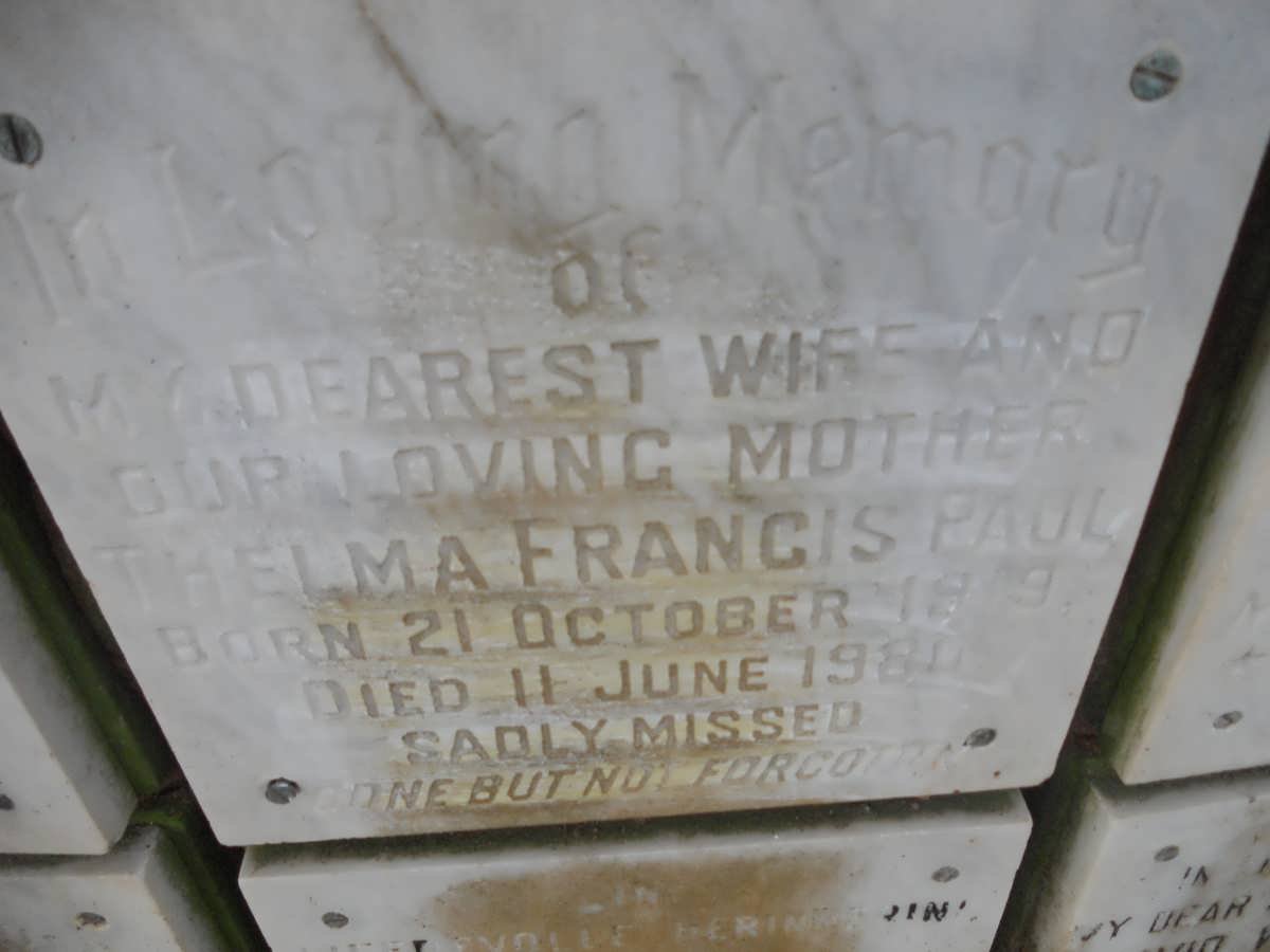 PAUL Thelma Francis 1919-1980