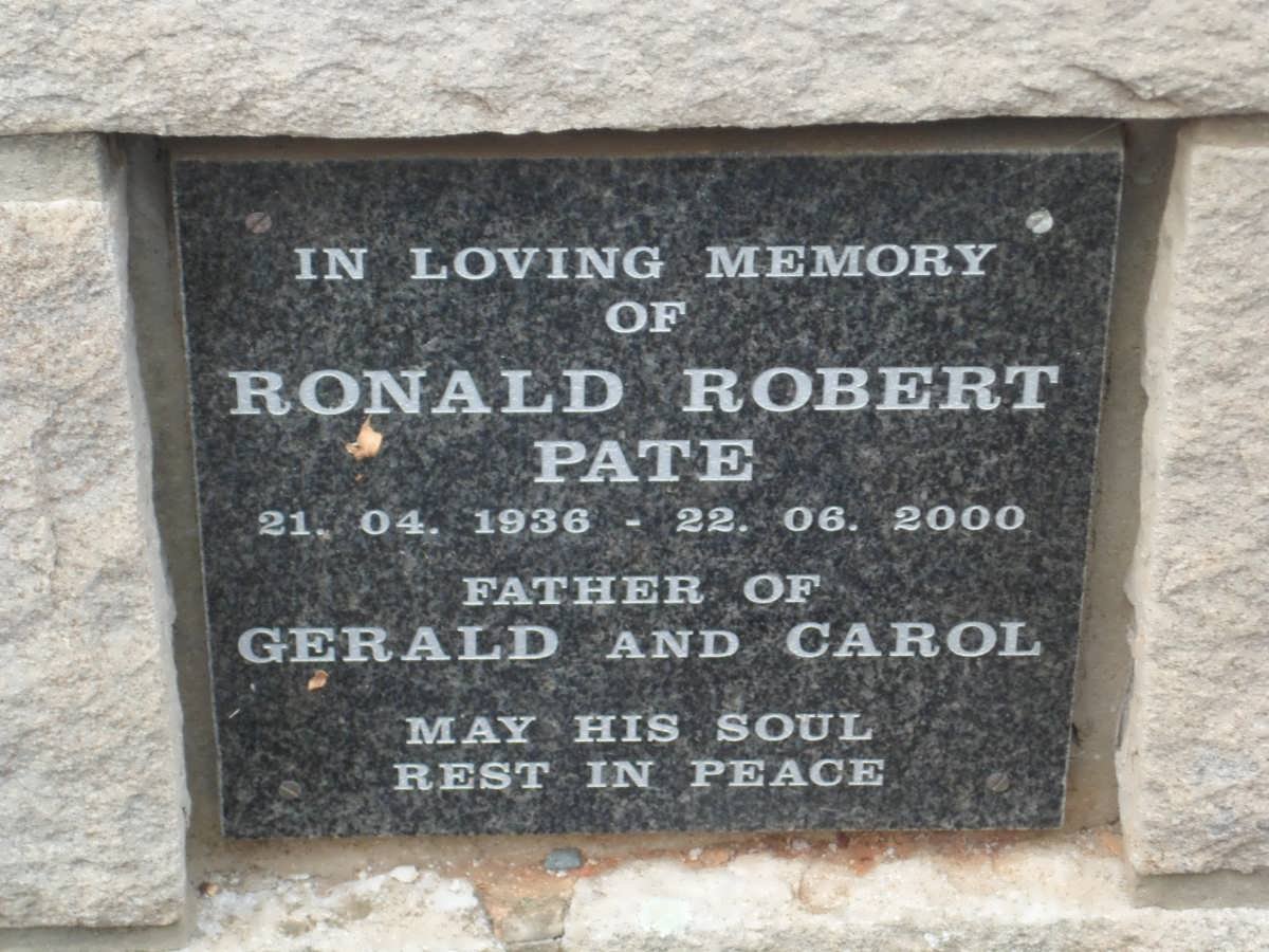 PATE Ronald Robert 1936-2000
