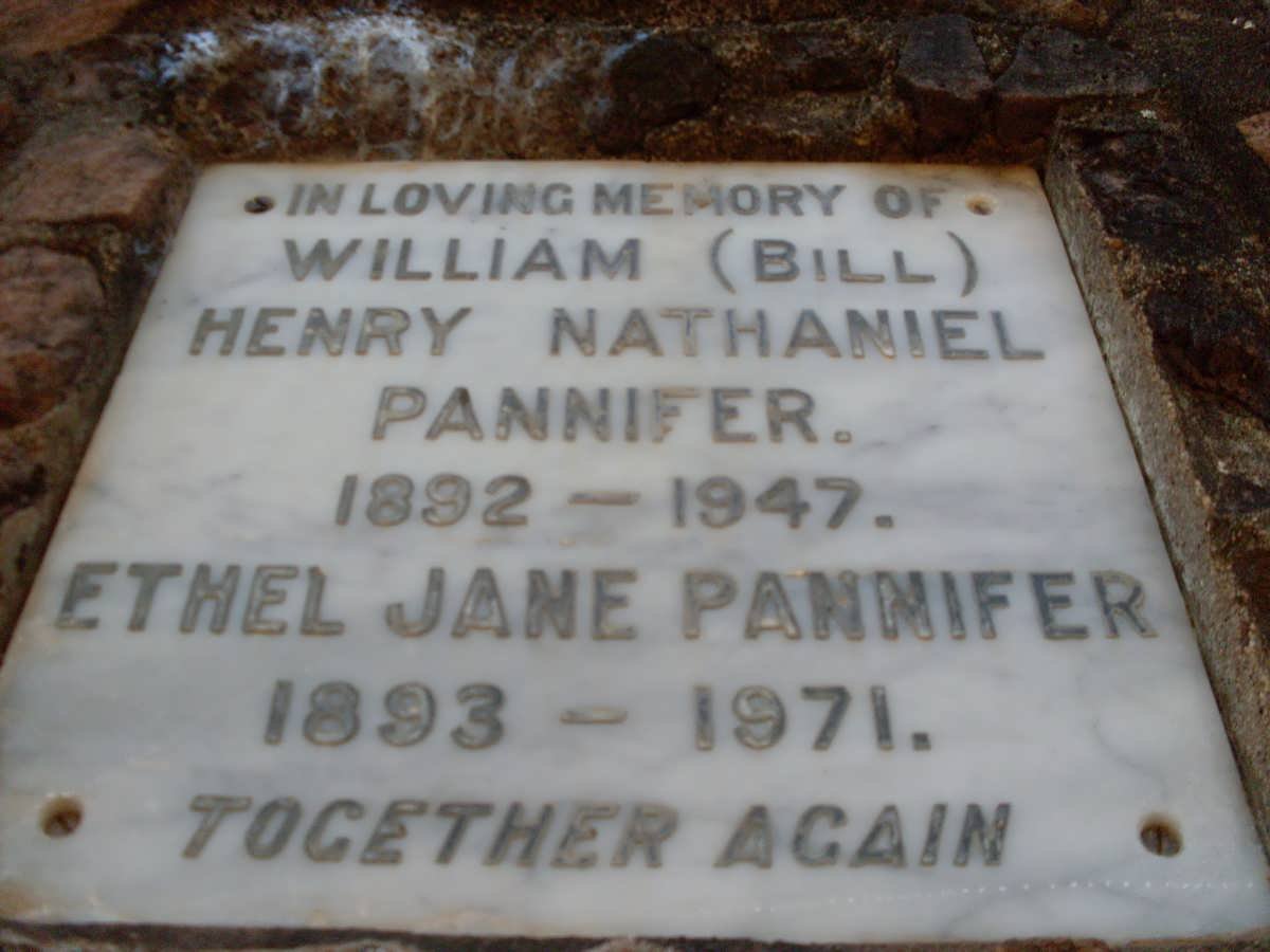 PANNIFER William Henry Nathaniel 1892-1947 &amp; Ethel Jane 1893-1971
