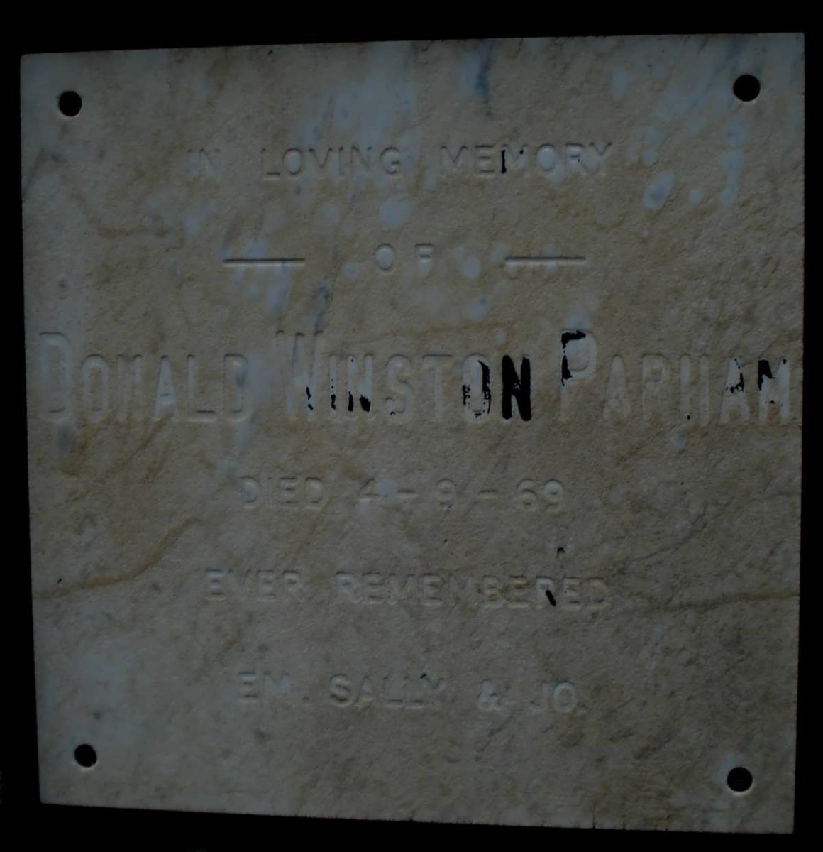 PARHAM Donald Winston -1969