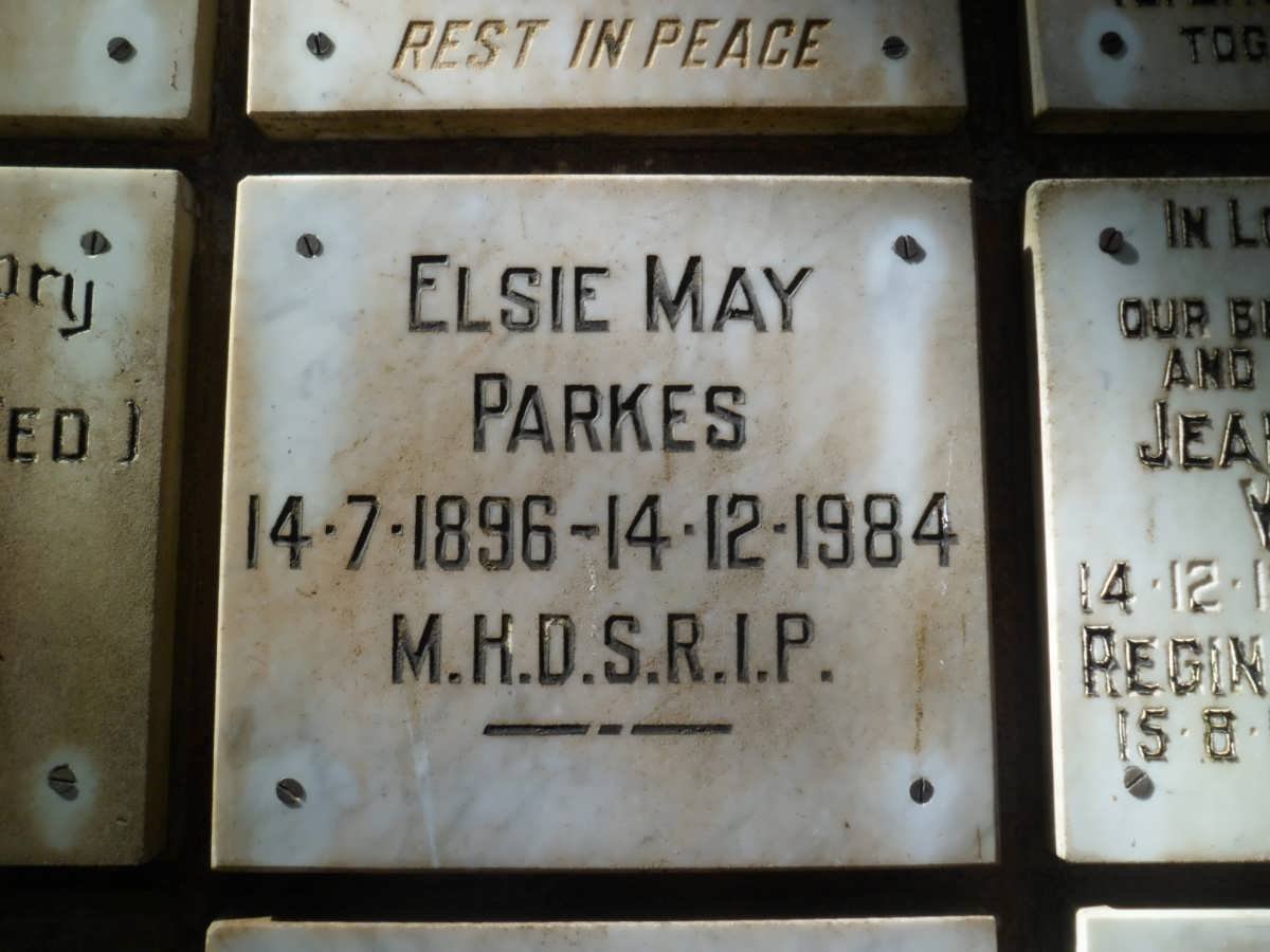 PARKES Elsie May 1896-1984
