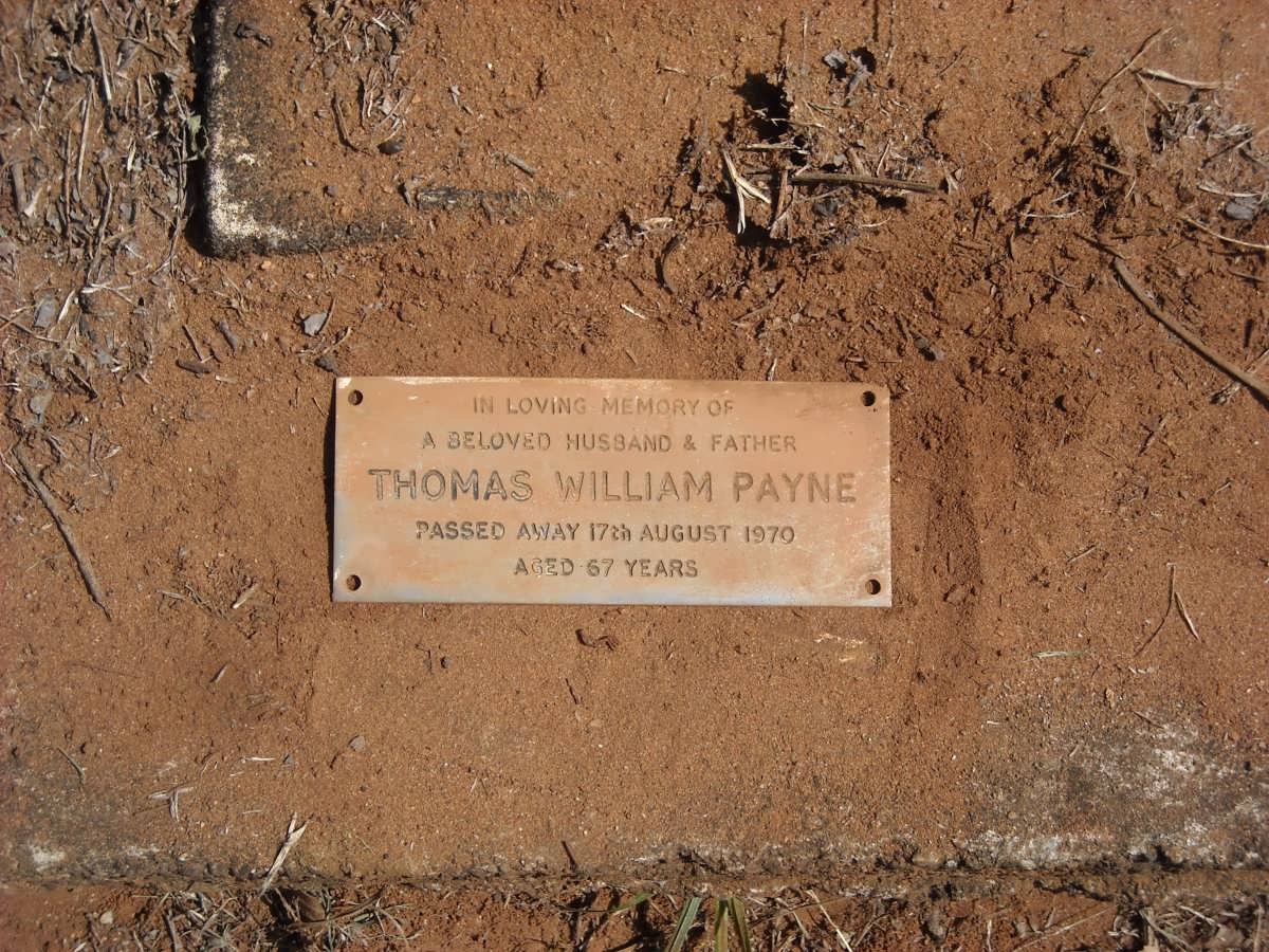PAYNE Thomas William  -1970