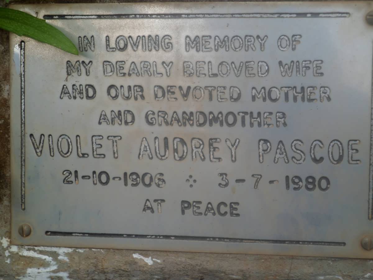 PASCOE Violet Audrey 1906-1980