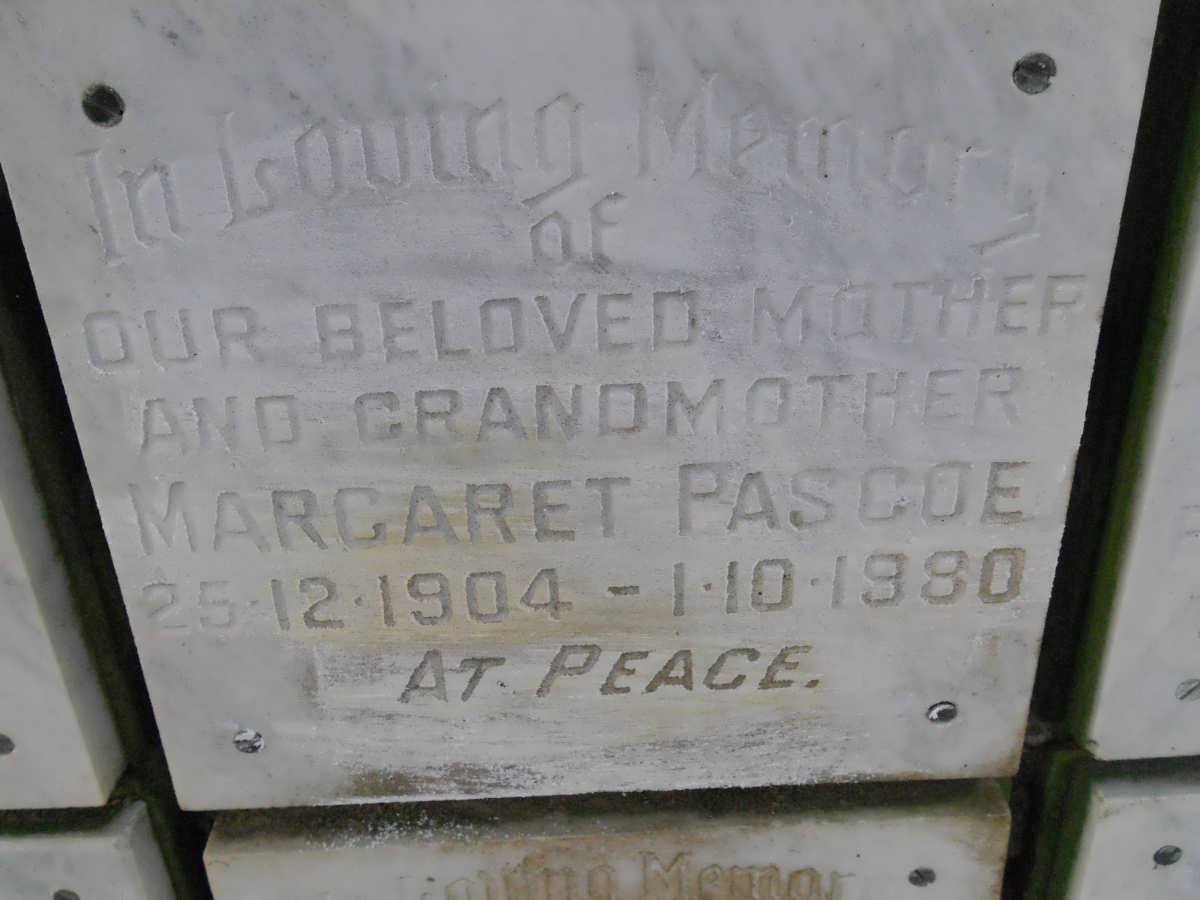 PASCOE Margaret 1904-1980