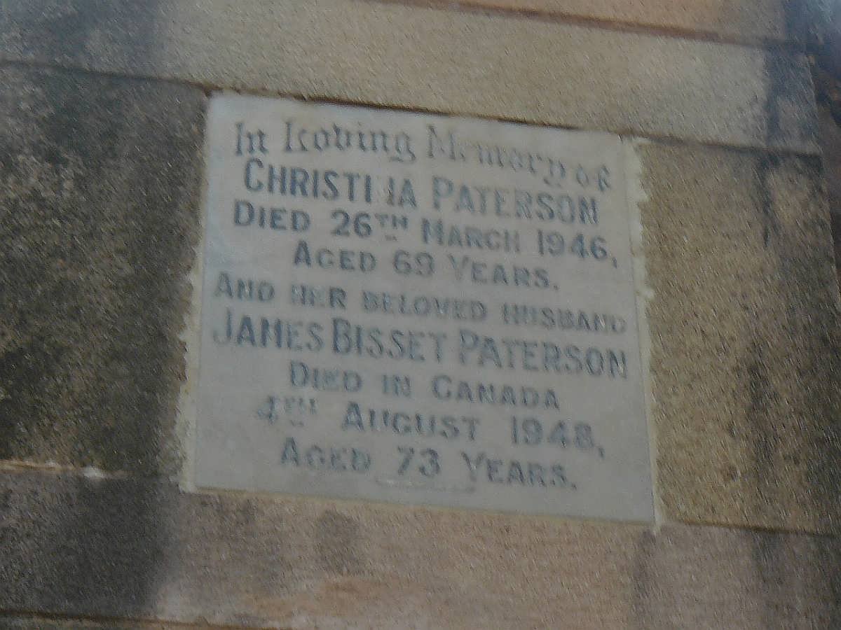 PATERSON James Bisset -1948 &amp; Christina -1946