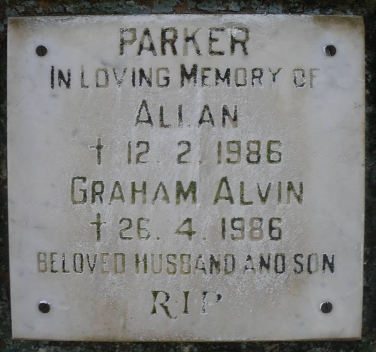 PARKER Allan -1986 :: PARKER Graham Alvin -1986