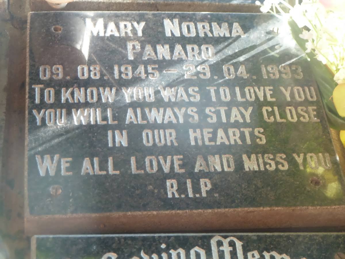 PANARO Mary Norma 1945-1993