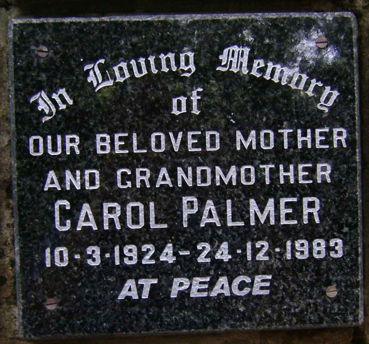 PALMER Carol 1924-1983
