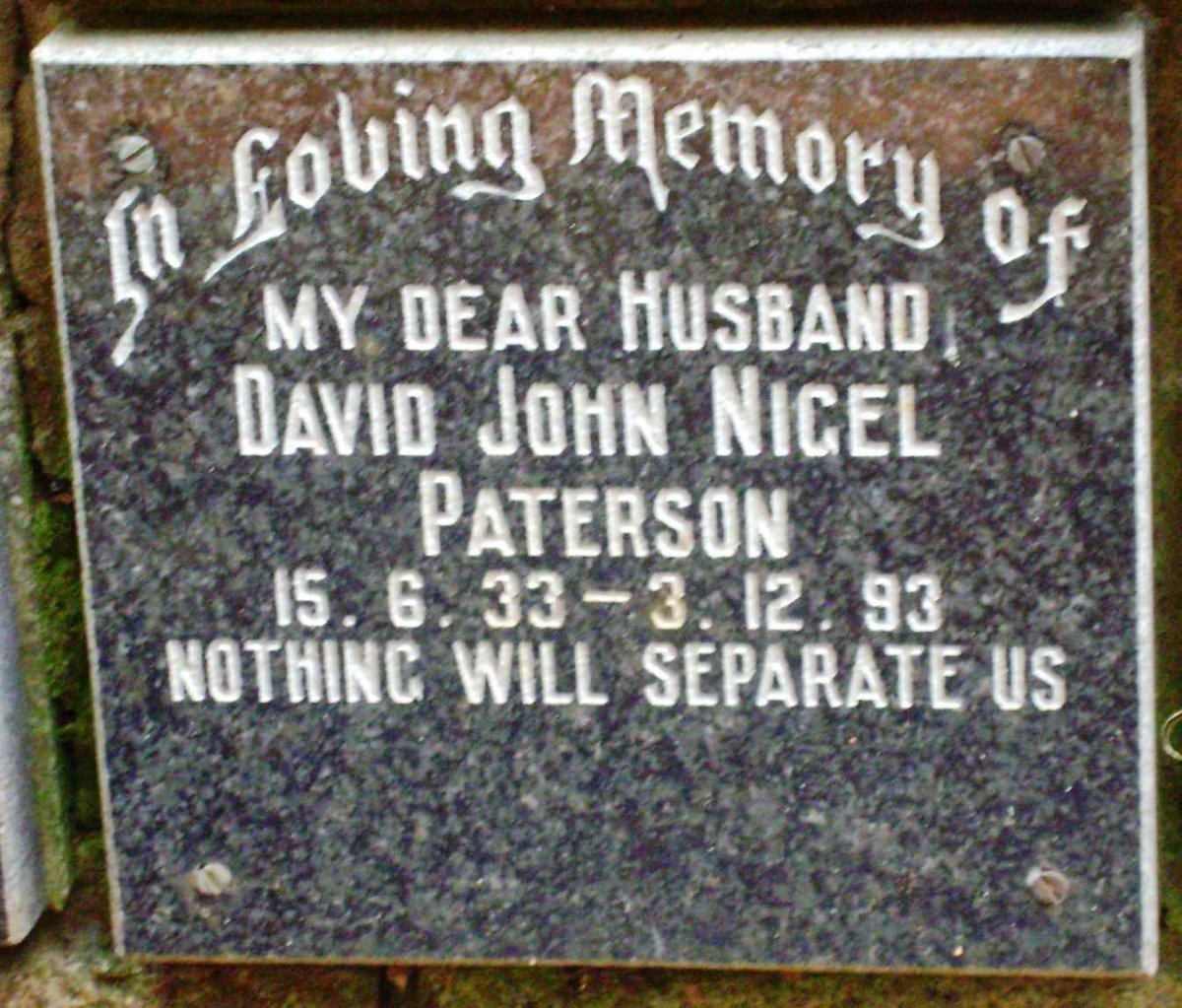 PATERSON David John Nigel 1933-1993