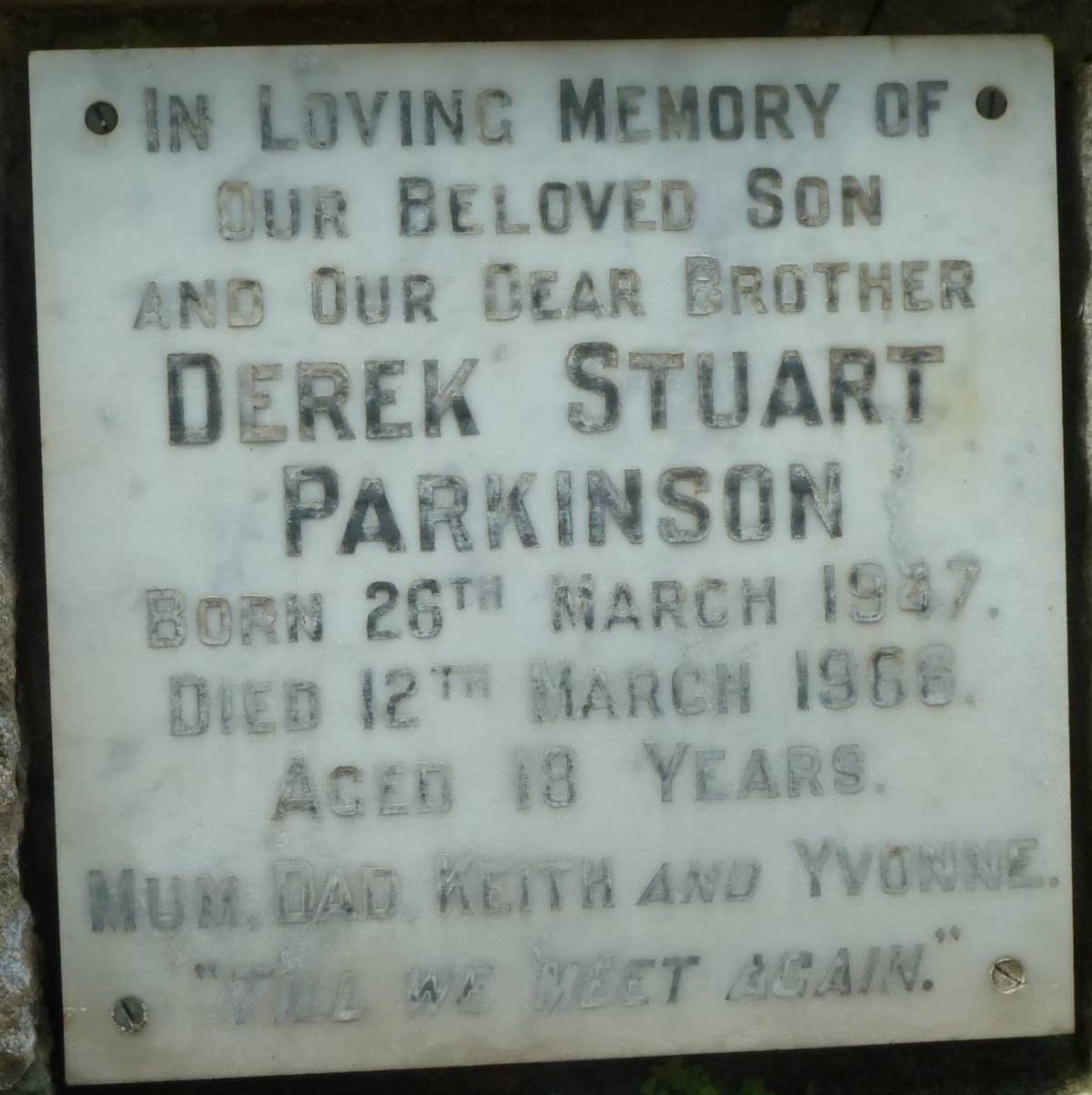PARKINSON Derek Stuart 1947-1966