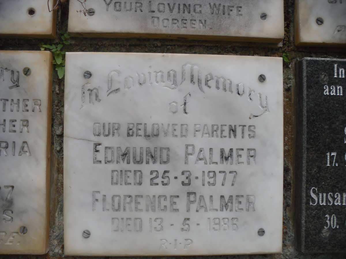 PALMER Edmund -1977 &amp; Florence -1986