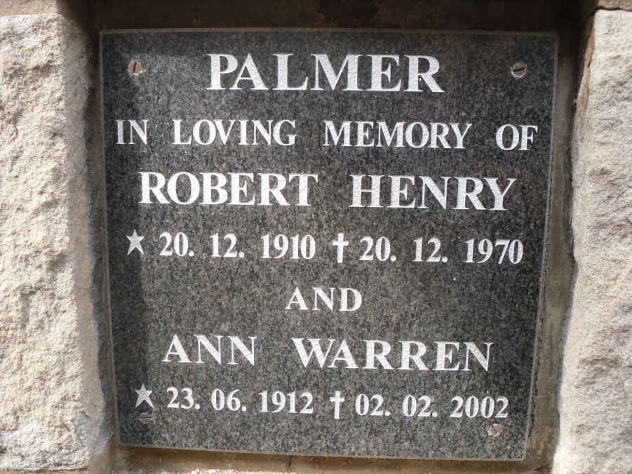 PALMER Robert Henry 1910-1970 &amp; Ann WARREN 1912-2002