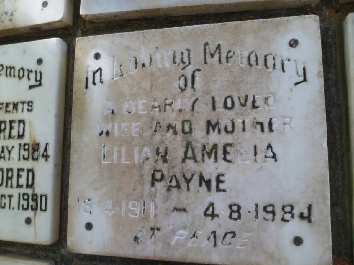 PAYNE Lilian Amelia 1911-1984