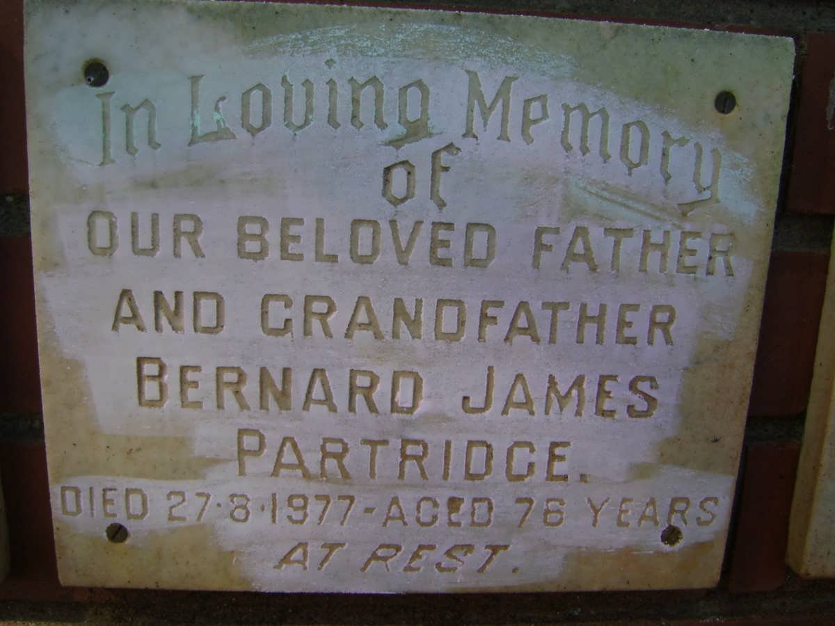 PARTRIDGE Bernard James -1977