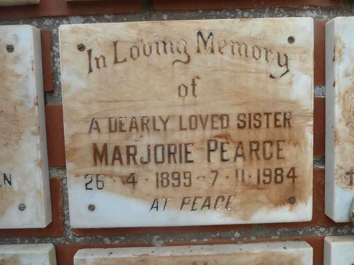 PEARCE Marjorie 1899-1984