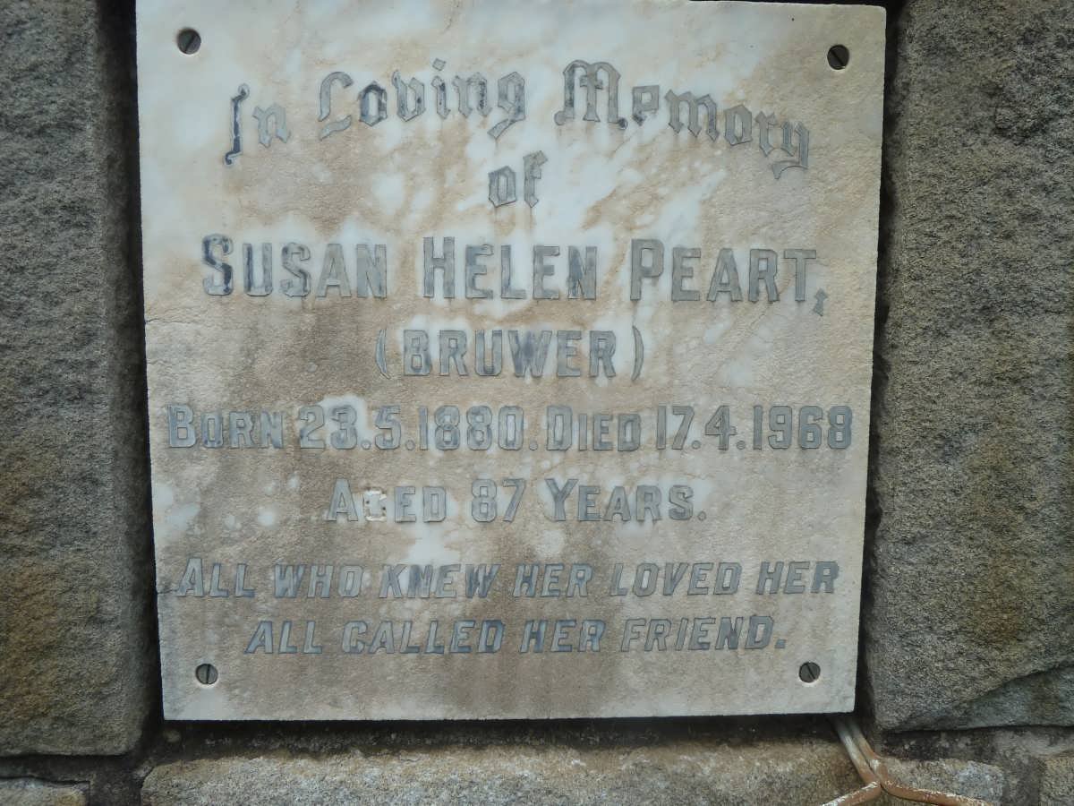 PEART Susan Helen nee BRUWER 1880-1968