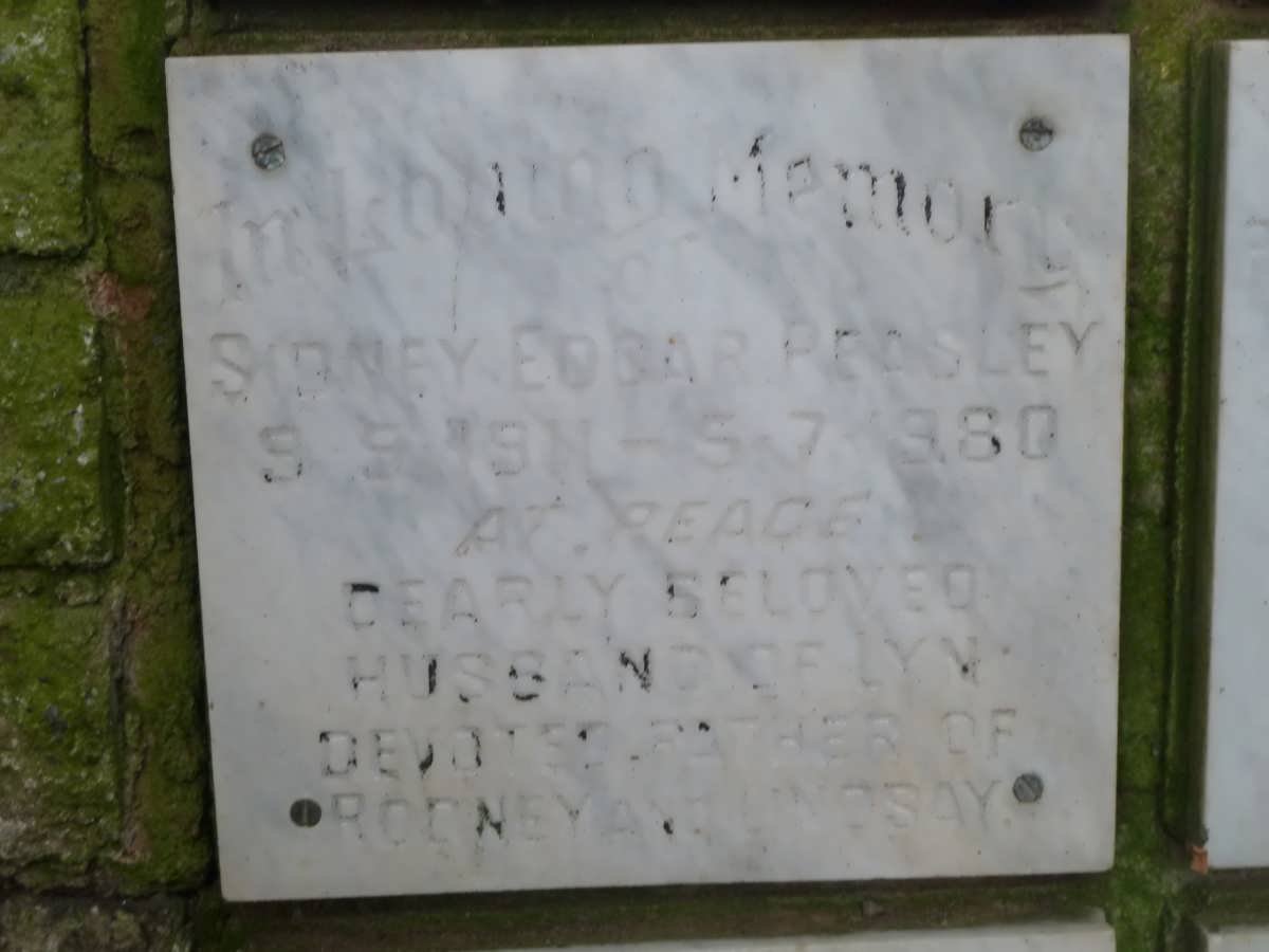 PEASLEY Sidney Edgar 1911-1980