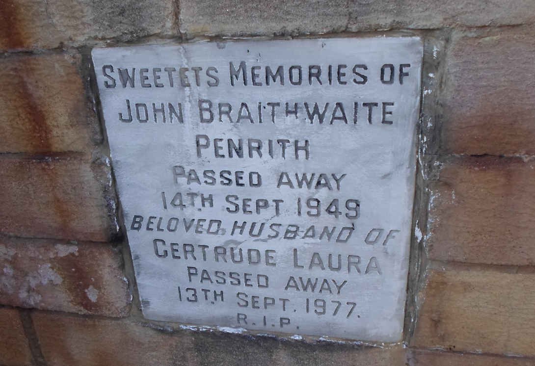 PENRITH John Braithwaite -1949 &amp; Gertrude Laura -1977