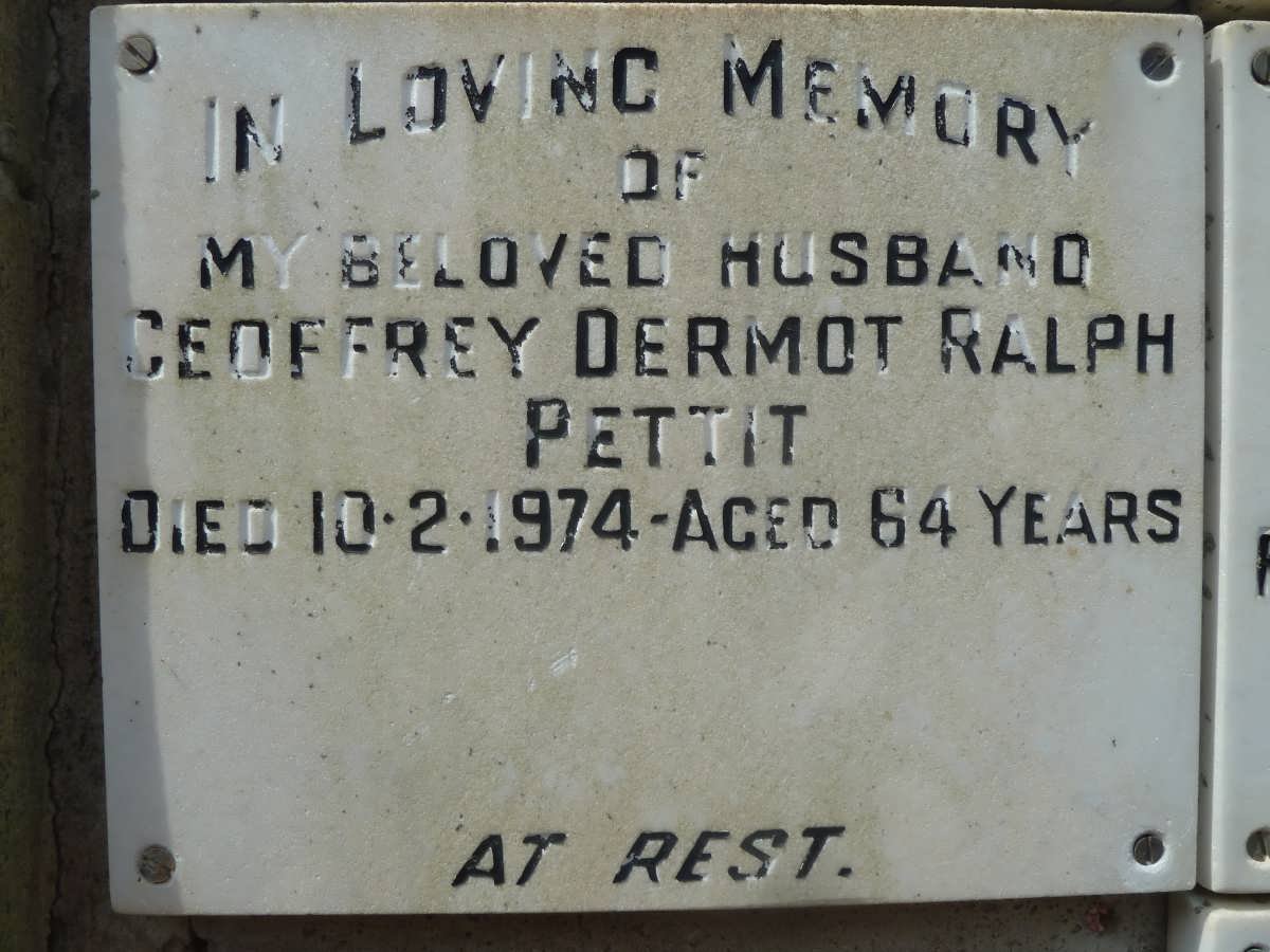PETTIT Geoffrey Dermot Ralph -1974