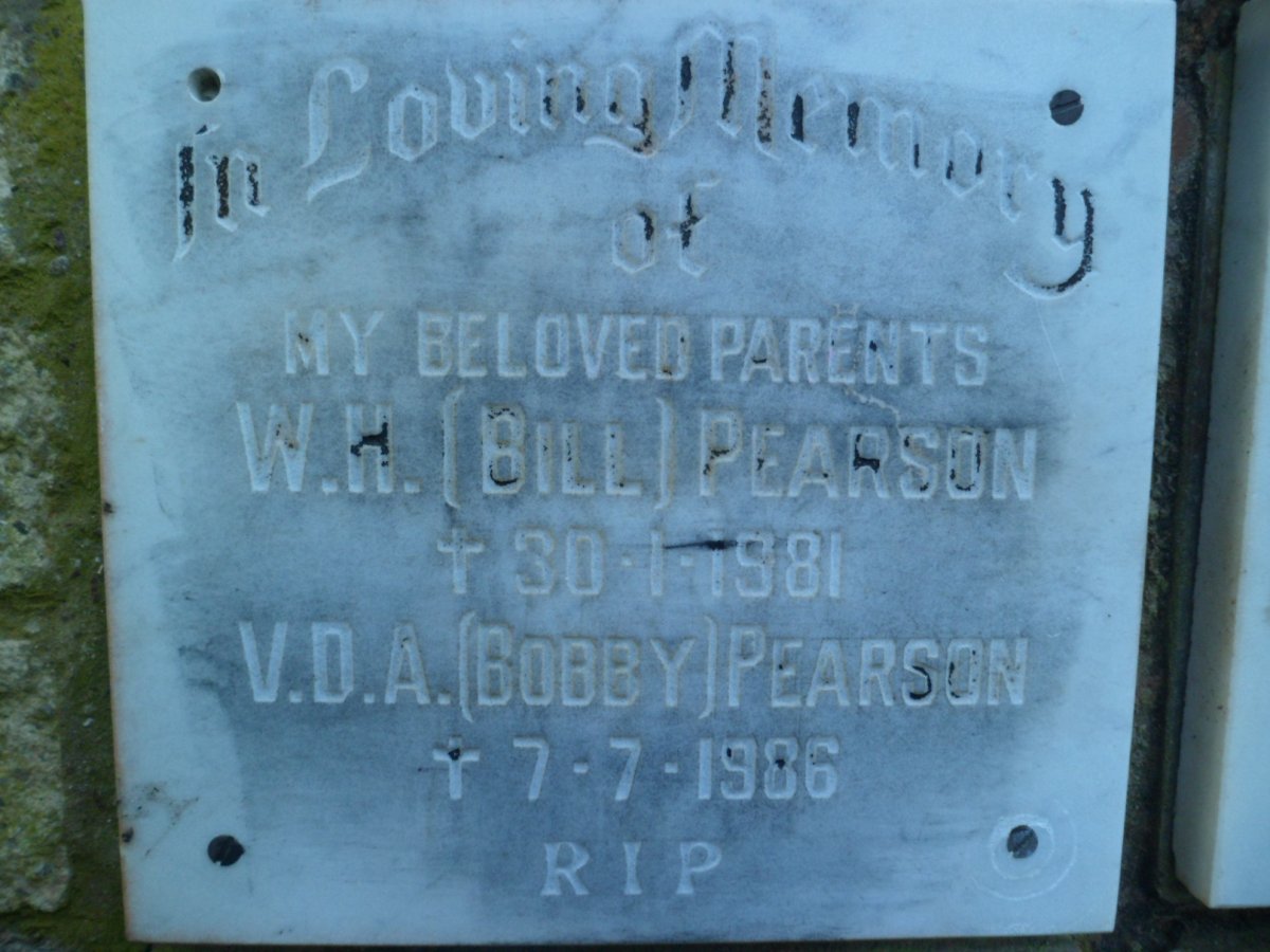 PEARSON W.H. -1981 &amp; V.D.A. -1986