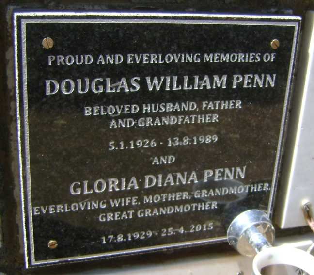 PENN Douglas William 1926-1989 &amp; Gloria Diana 1929-2015