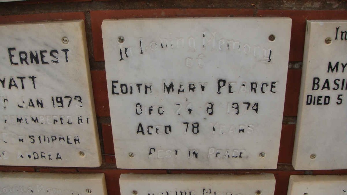 PEARCE Edith Mary -1974
