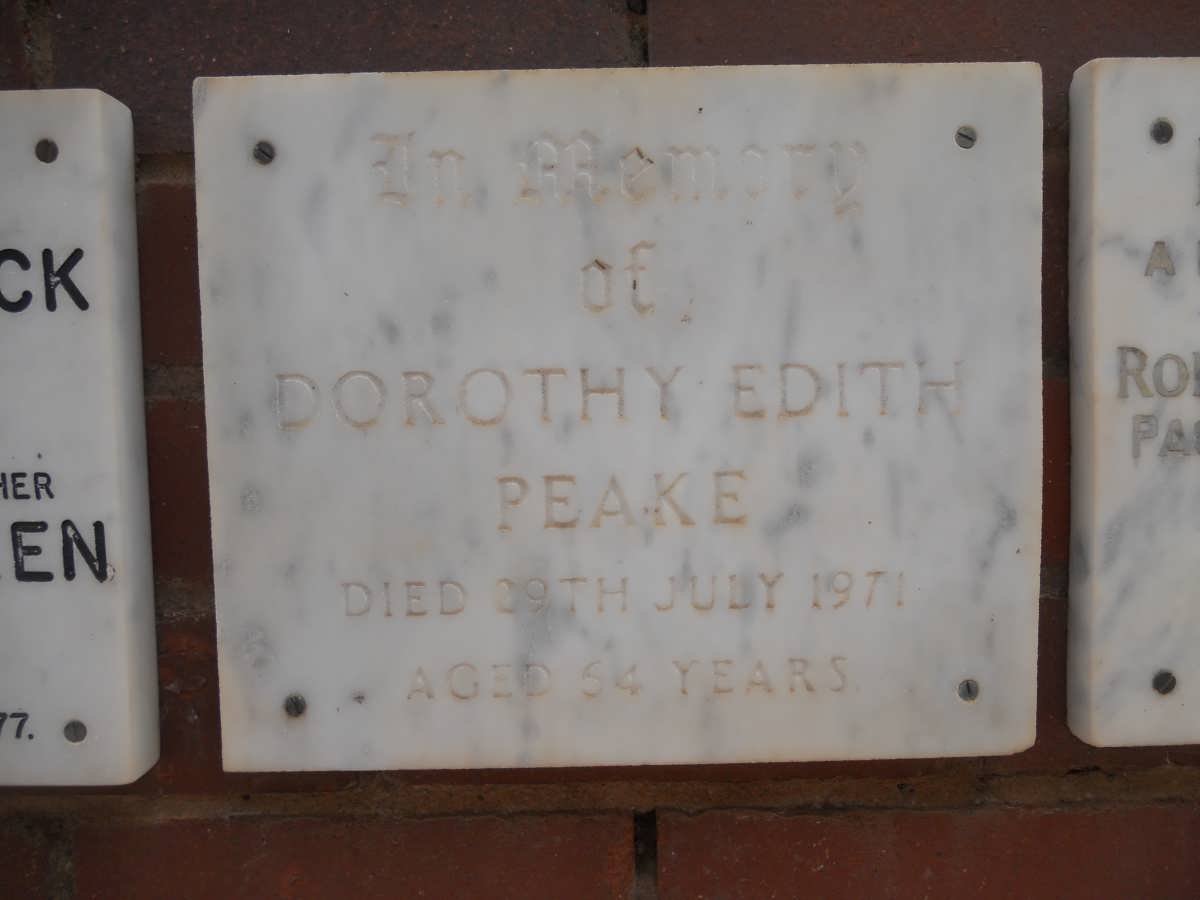 PEAKE Dorothy Edith -1971
