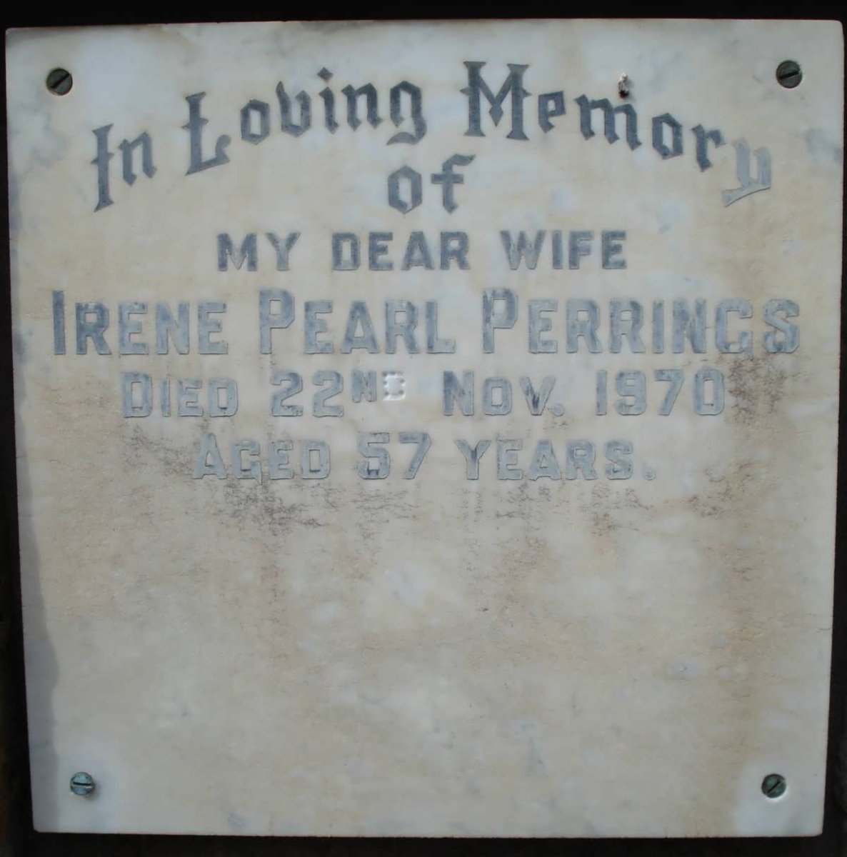 PERRINGS Irene Pearl -1970