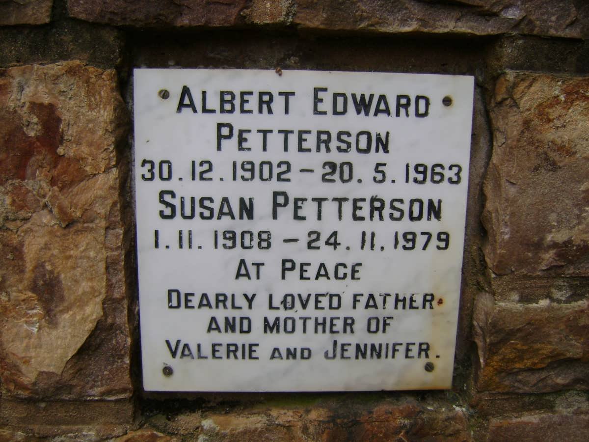 PETTERSON Albert Edward 1902-1963 &amp; Susan 1908-1979