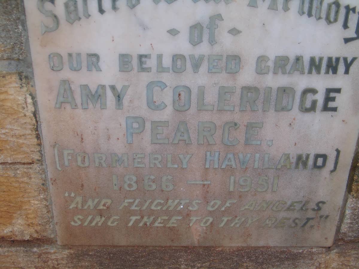 PEARCE Amy Coleridge formerly HAVILAND 1866-1951
