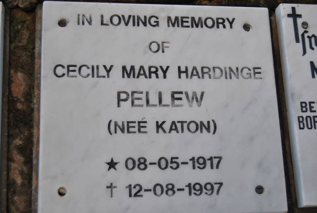 PELLEW Cecily Mary Hardinge nee KATON 1917-1997