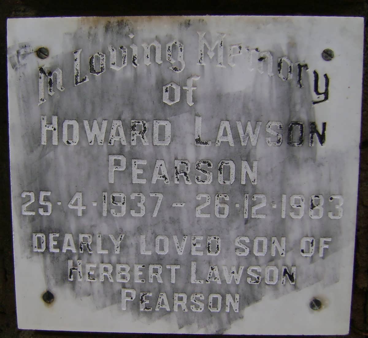 PEARSON Howard Lawson 1937-1983