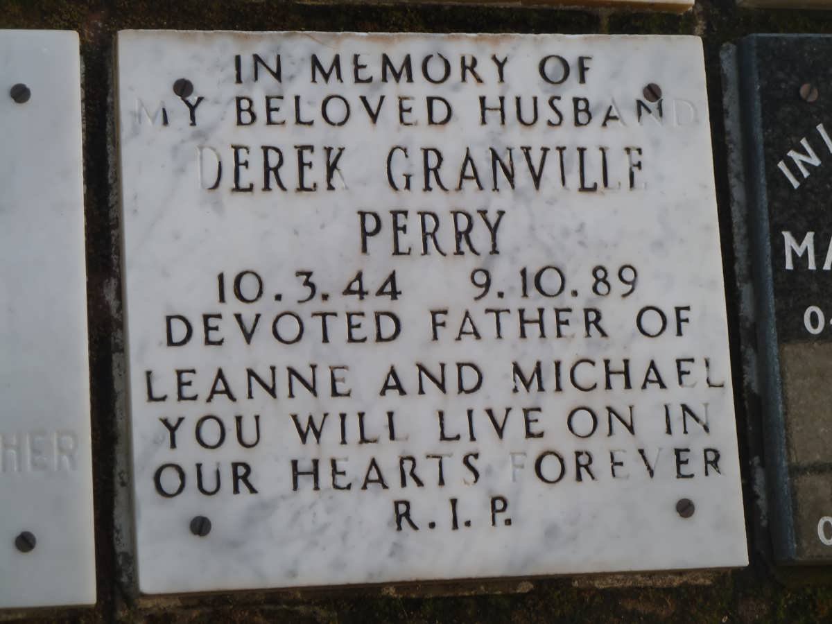 PERRY Derek Granville 1944-1989