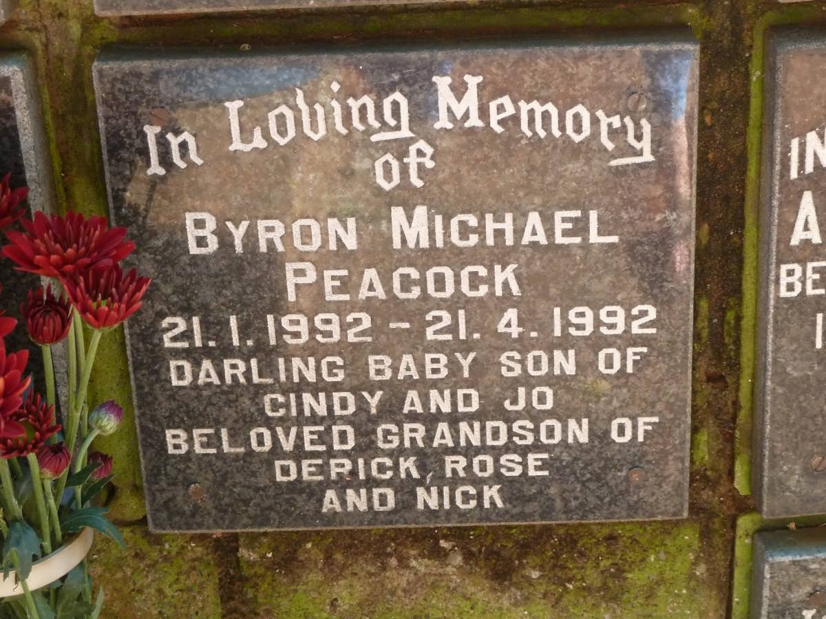 PEACOCK Byron Michael 1992-1992