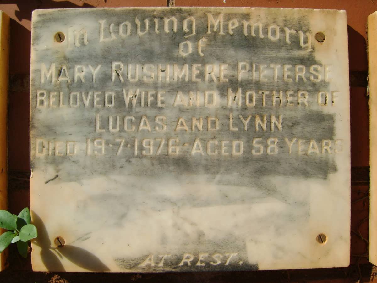 PIETERSE Mary Rushmere -1976