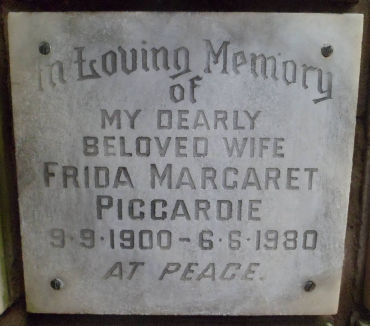 PICCARDIE Frida Margaret 1900-1980