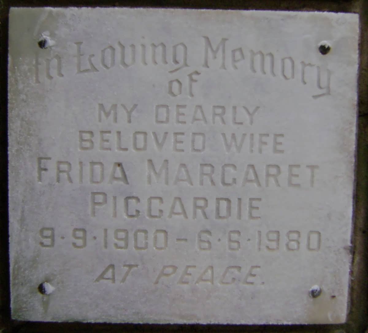 PIGGARDIE Frida Margaret 1900-1980