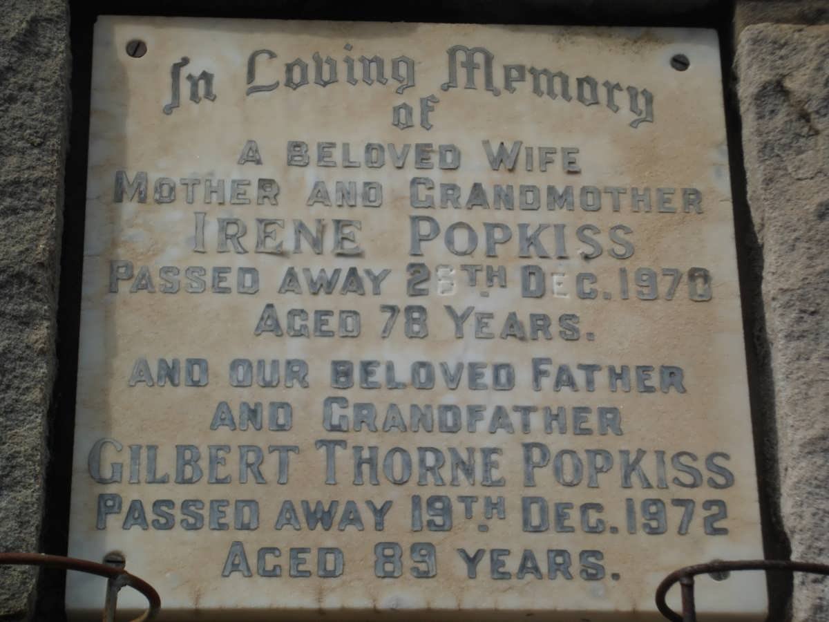POPKISS Gilbert Thorne -1972 &amp; Irene -1970