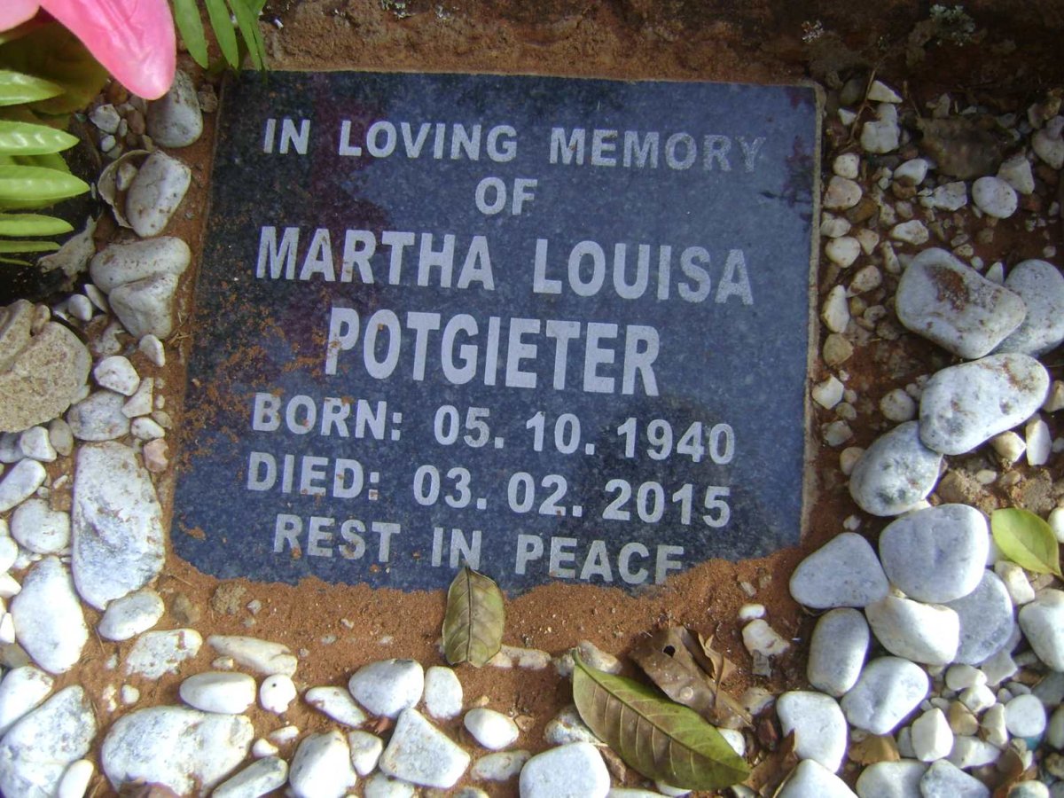 POTGIETER Martha Louisa 1940-2015