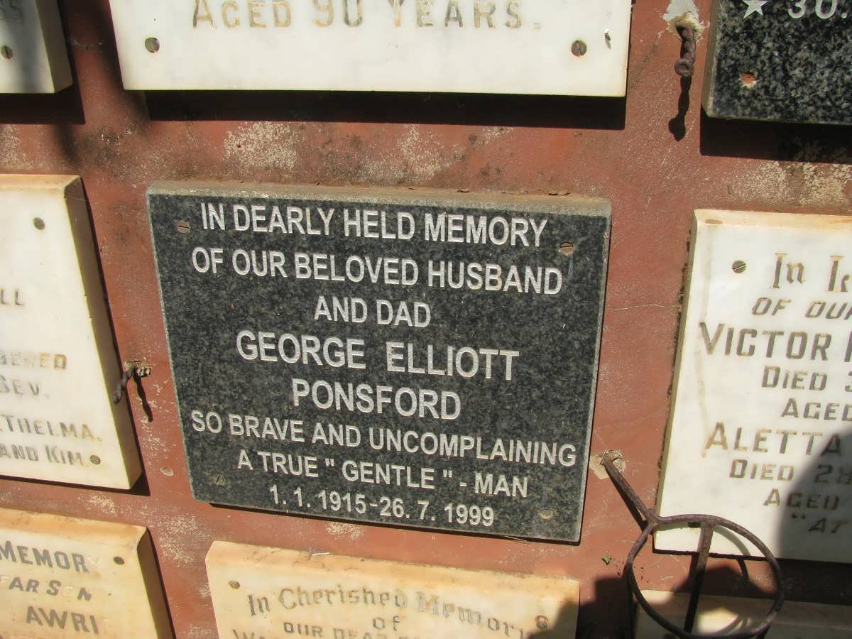 PONSFORD George Elliott 1915-1999