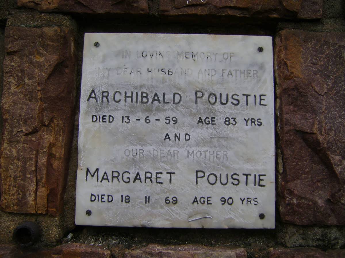 POUSTIE Archibald -1959 &amp; Margaret -1969